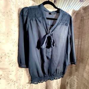 A.N.A. Blouse  in Teal Gauze